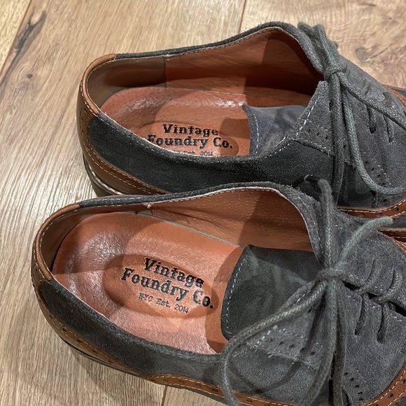 Wingtip Foundry men brown shoes size 8.5 - 41 vintage style. - Picture 3 of 10
